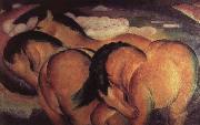 Franz Marc The small yellow horses oil